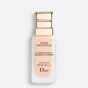 DIOR PRESTIGE LE PROTECTEUR UV JEUNESSE ET LUMIÈRE SHEER GLOW SPF 50+ PA++++  ~  Exceptional Skin-Protecting and Correcting Fluid - Face and Neck